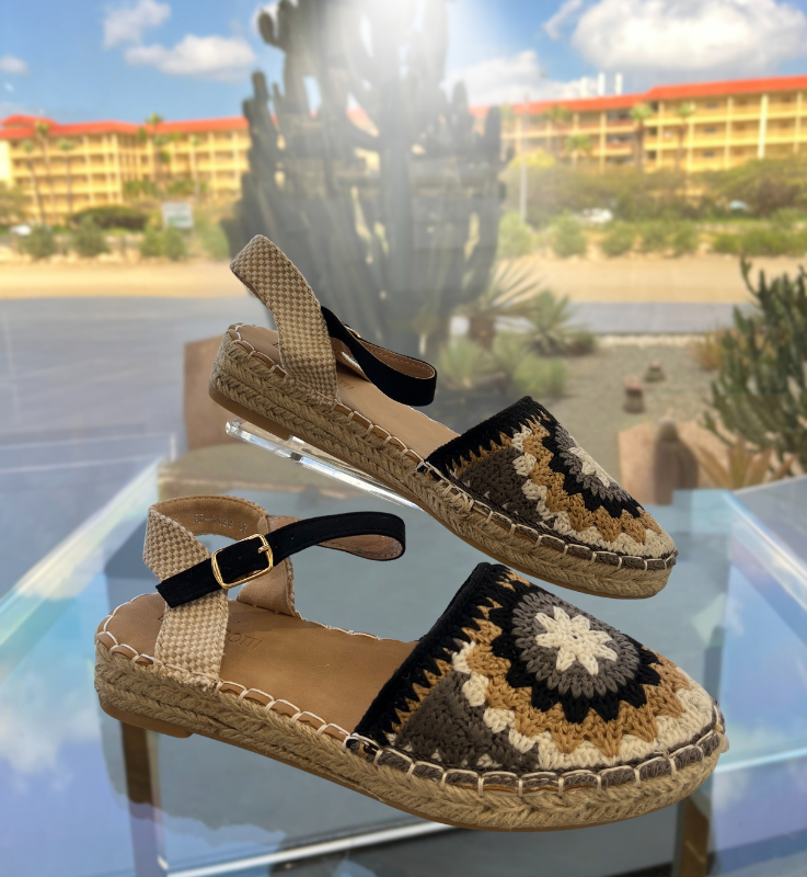 Black Multi Knit Sandals