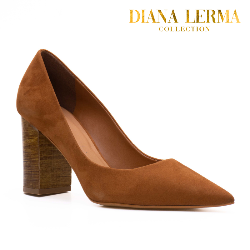 Tan Pointy Block Heels