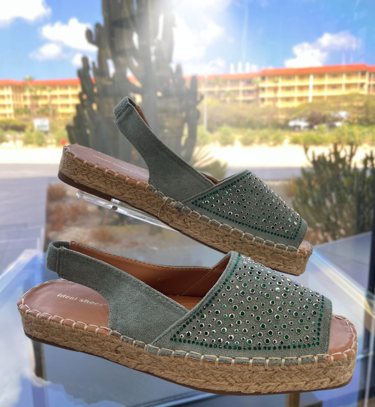 Green Slingback Sandals