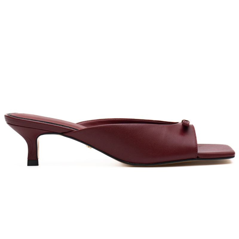 Burgundy Slide Kitten Heels