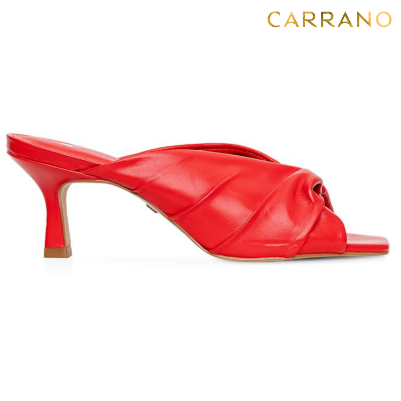 Red Slide Kitten Heels