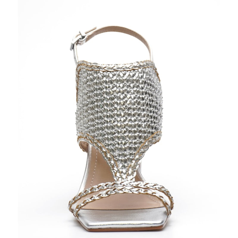 Silver Block Heels