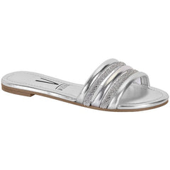 Silver Slide Sandals