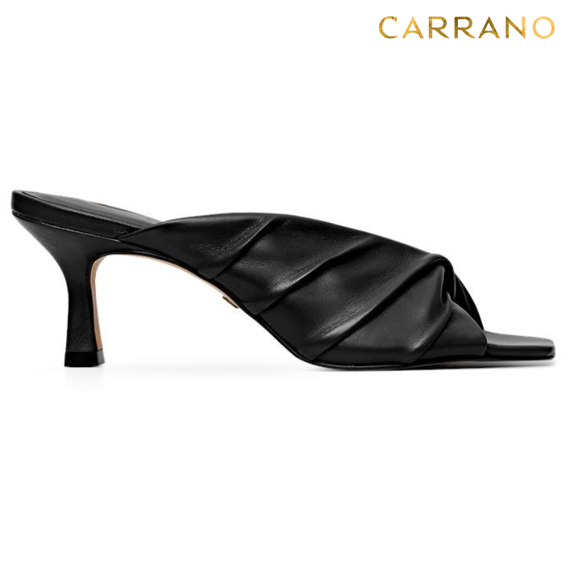 Black Slide Kitten Heels