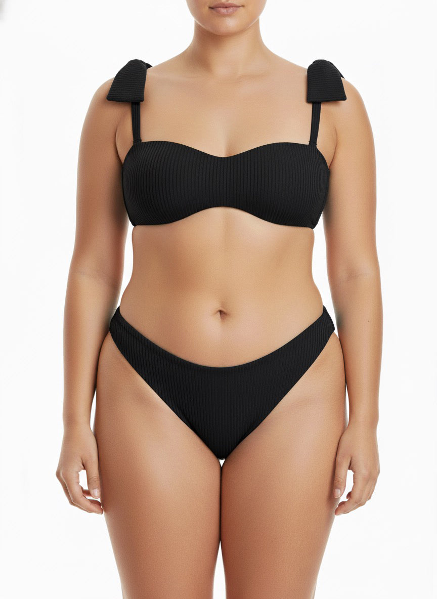 Black Knit Bikini Top