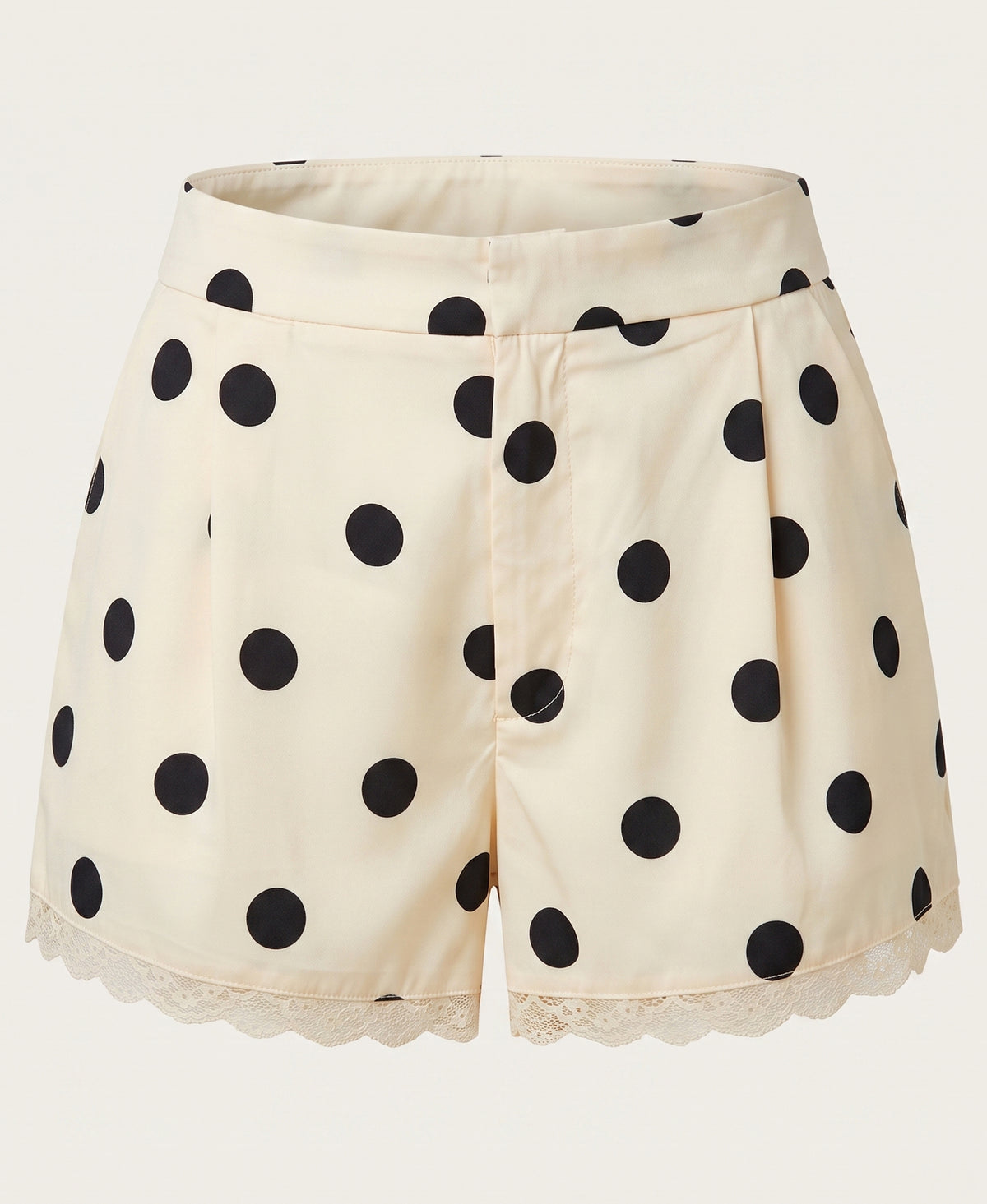 Yellow Lace Trim Shorts