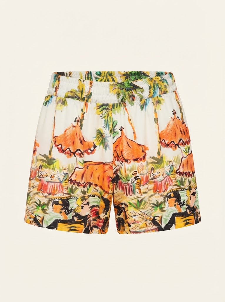 Resort Beach Print Shorts