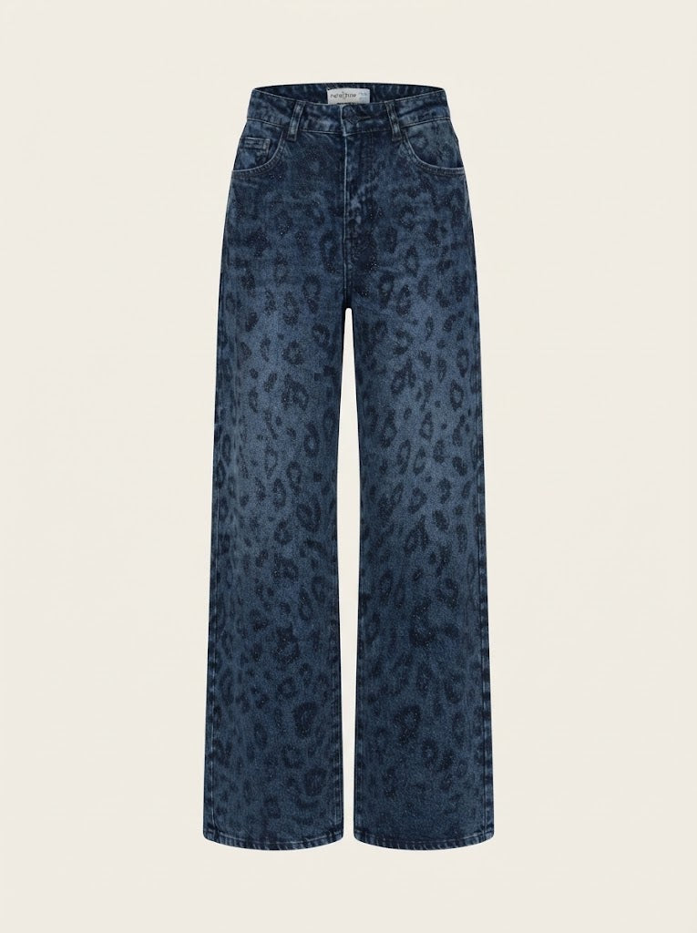 Leopard Print Denim Jeans