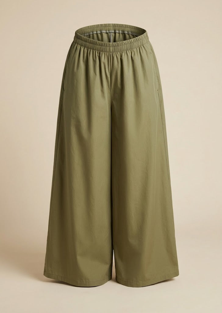 Elastic Waist Culotte Pants
