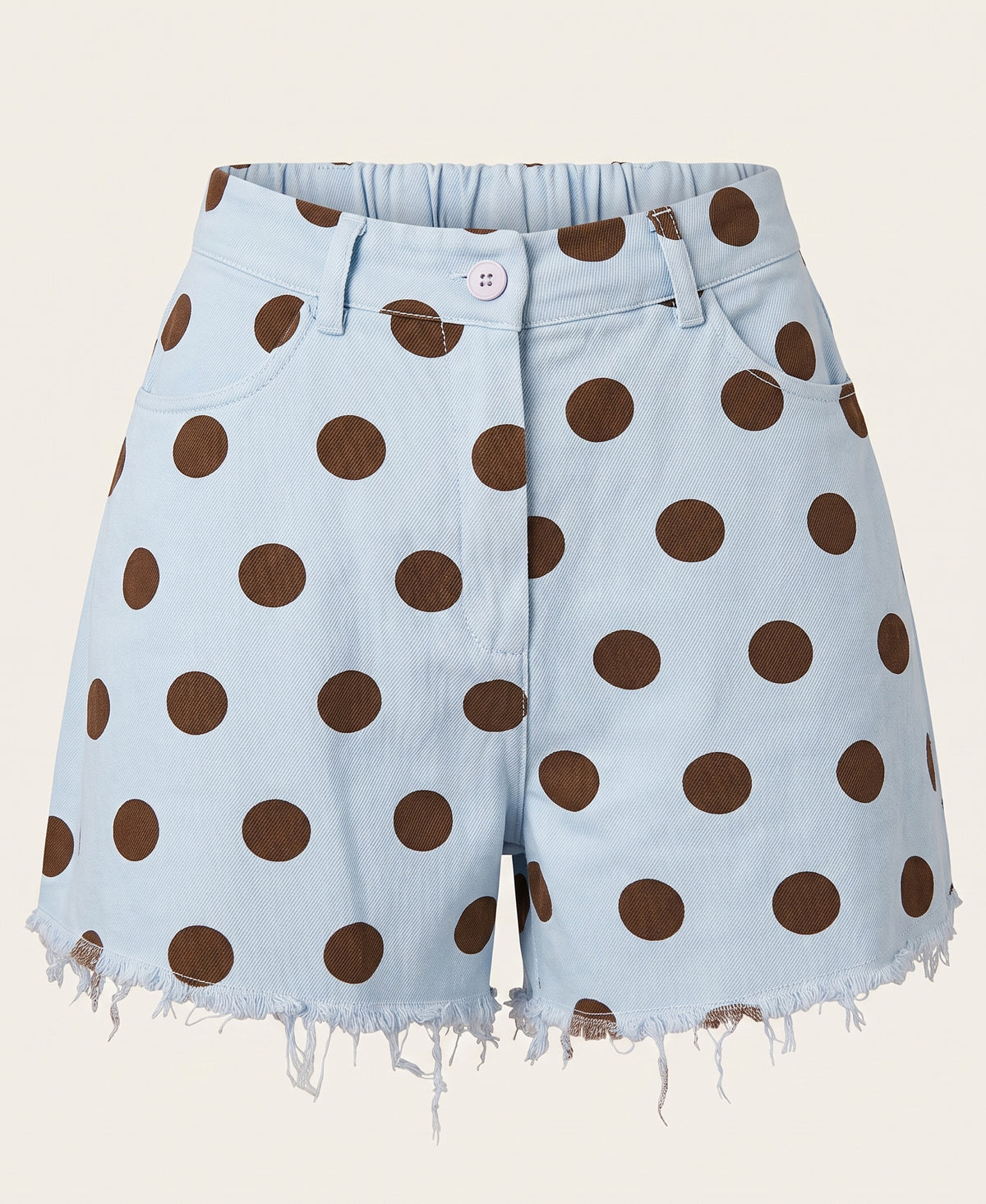 Polka Dots Denim Shorts