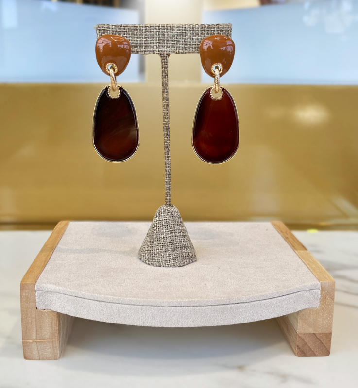 Orange and Burgundy Earrings