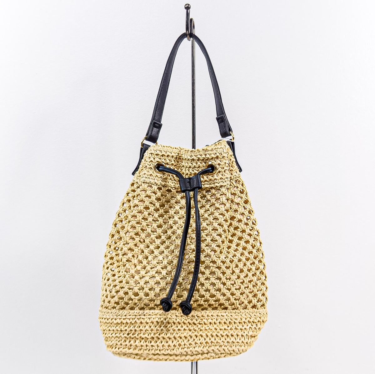Woven Strapped Bucket Bag