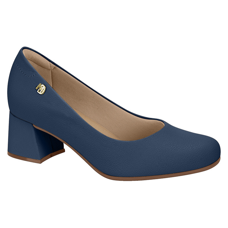 Navy Low Block Heels