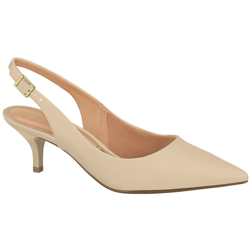 Creme Slingback Kitten Heels