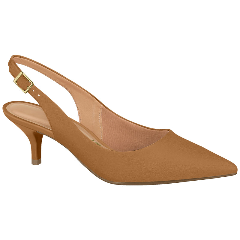 Tan Slingback Kitten Heels