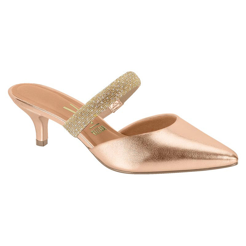 Glitter Strap Rose Gold Kitten Heels