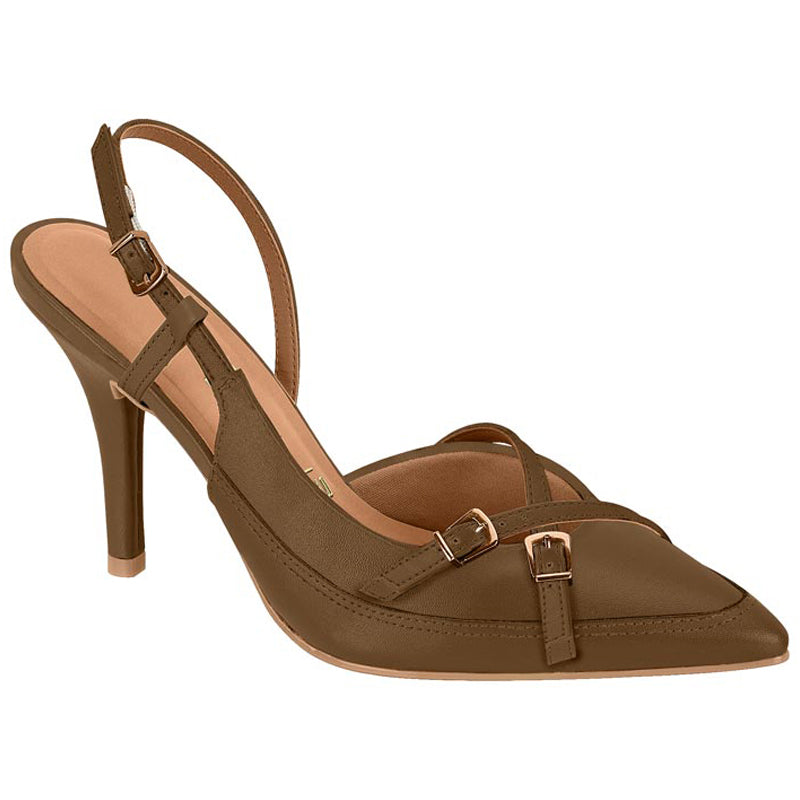 Brown Strappy Pointy Heels