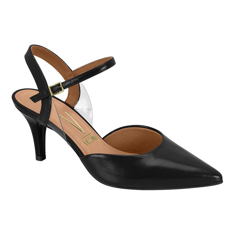 Black Ankle Strap Pointy Heels