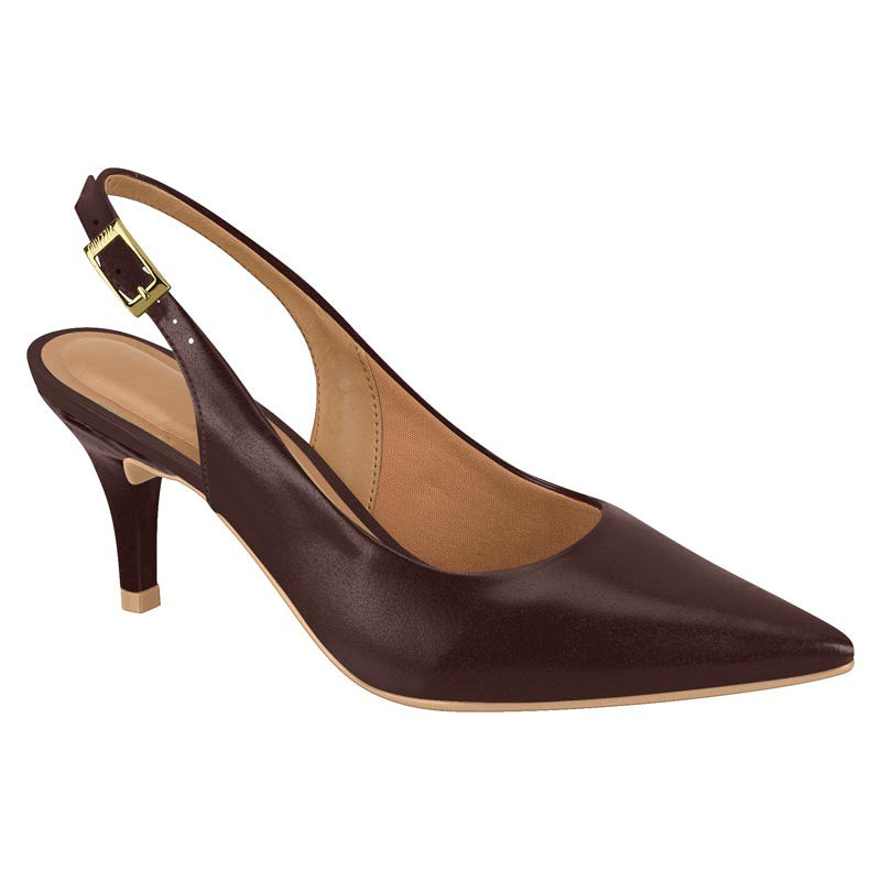 Brown Slingback Mid Heels