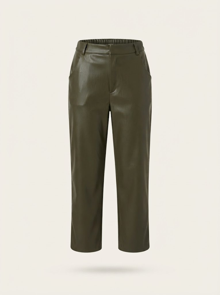 Olive Faux Leather Pants