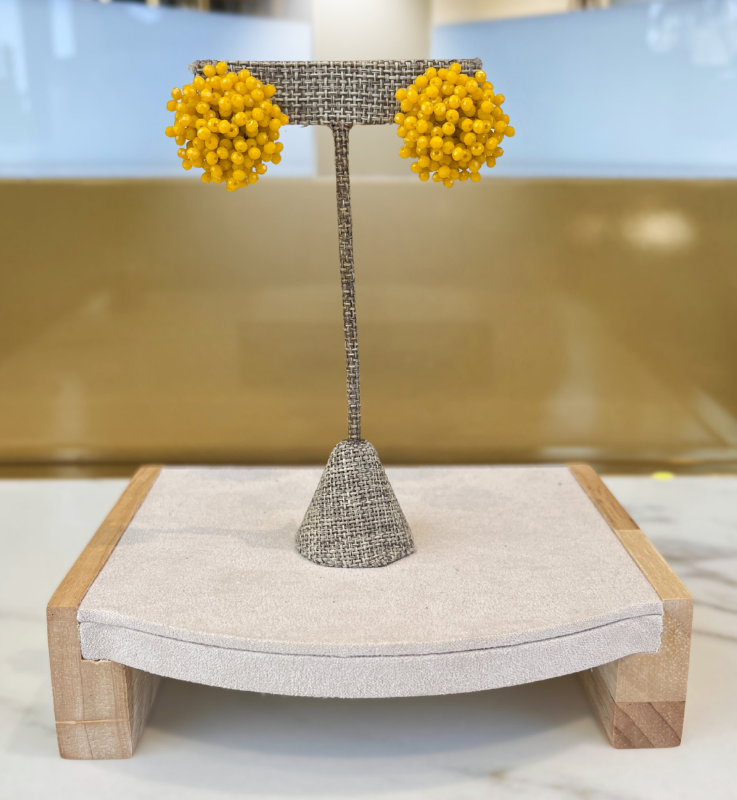 Yellow Beads Earrings