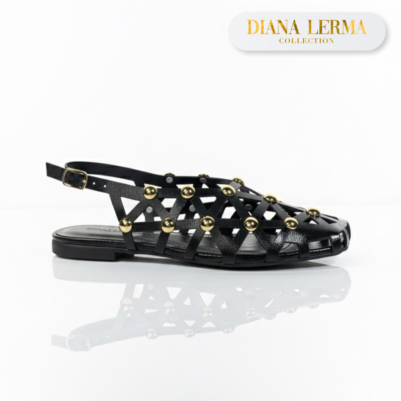 Gold Studded Slingback Sandals