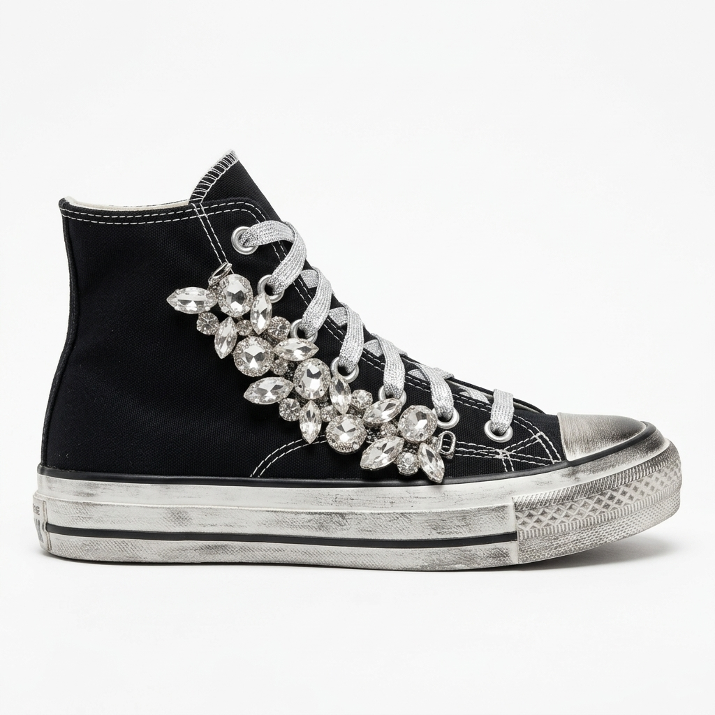 Rhinestones Black Trainers