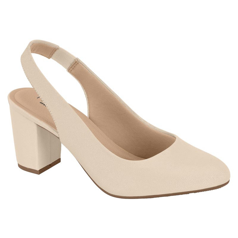 Creme Slingback Block Heels