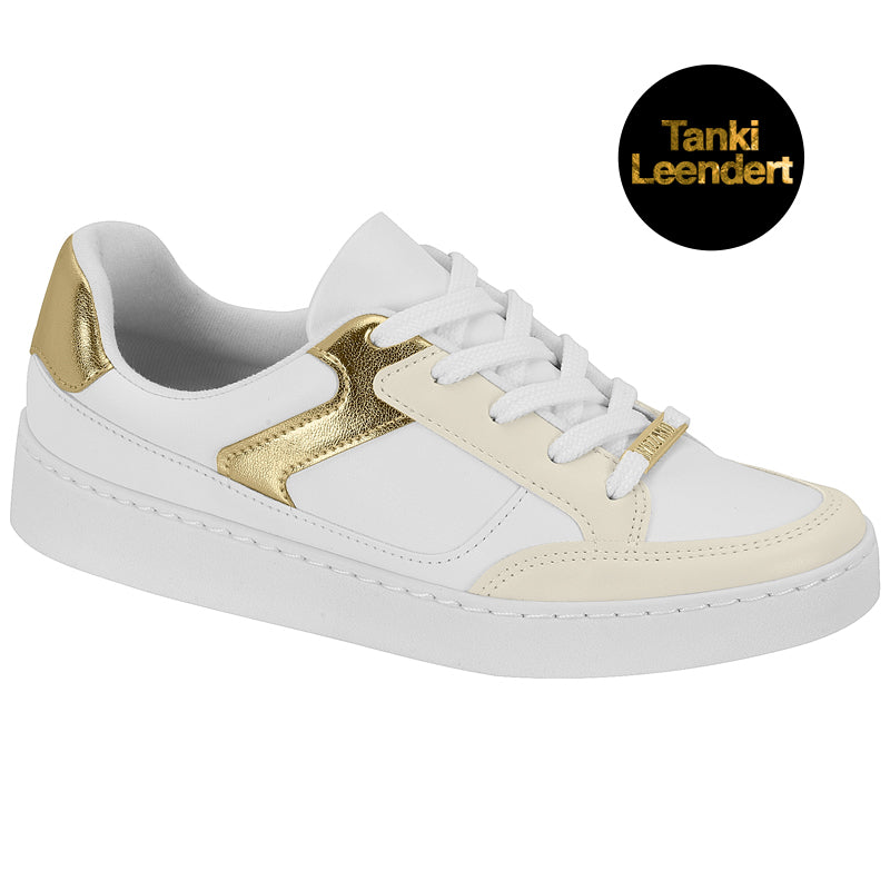 White and Gold Sneakers