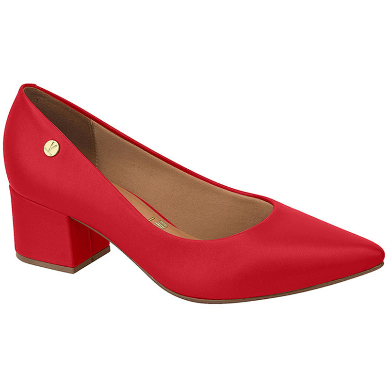 Red Low Block Heels