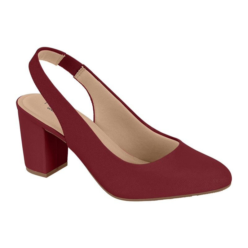 Red Slingback Block Heels