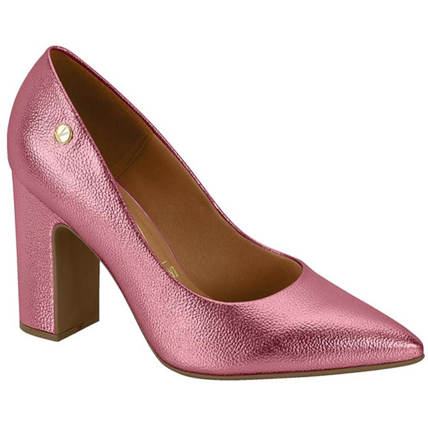 Metallic Pink Block Heels