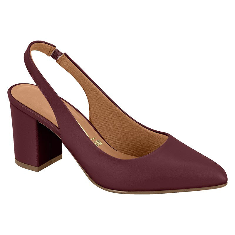 Burgundy Slingback Block Heels