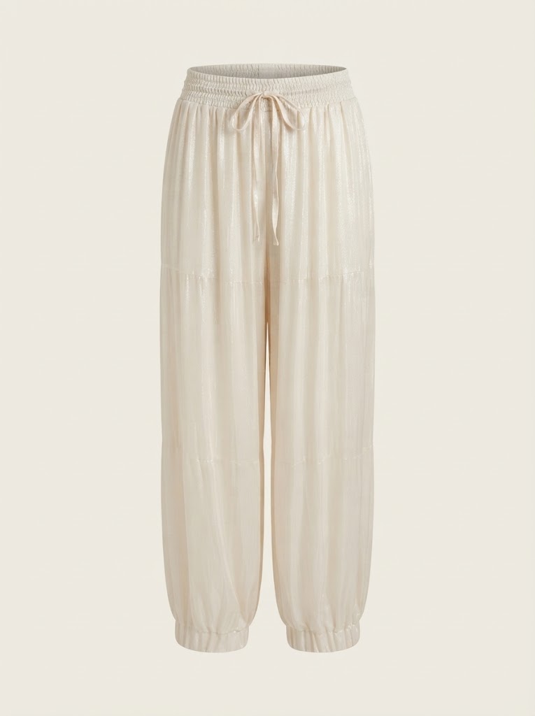 Shimmering Tiered Pants