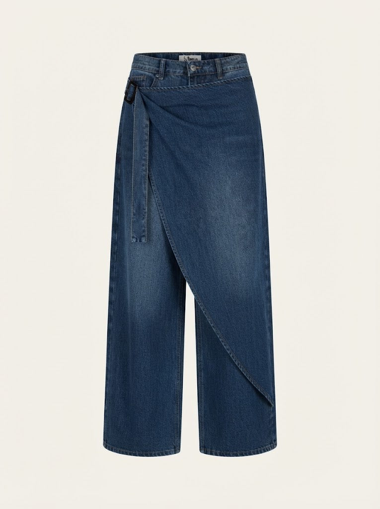 Denim Wrap Pants