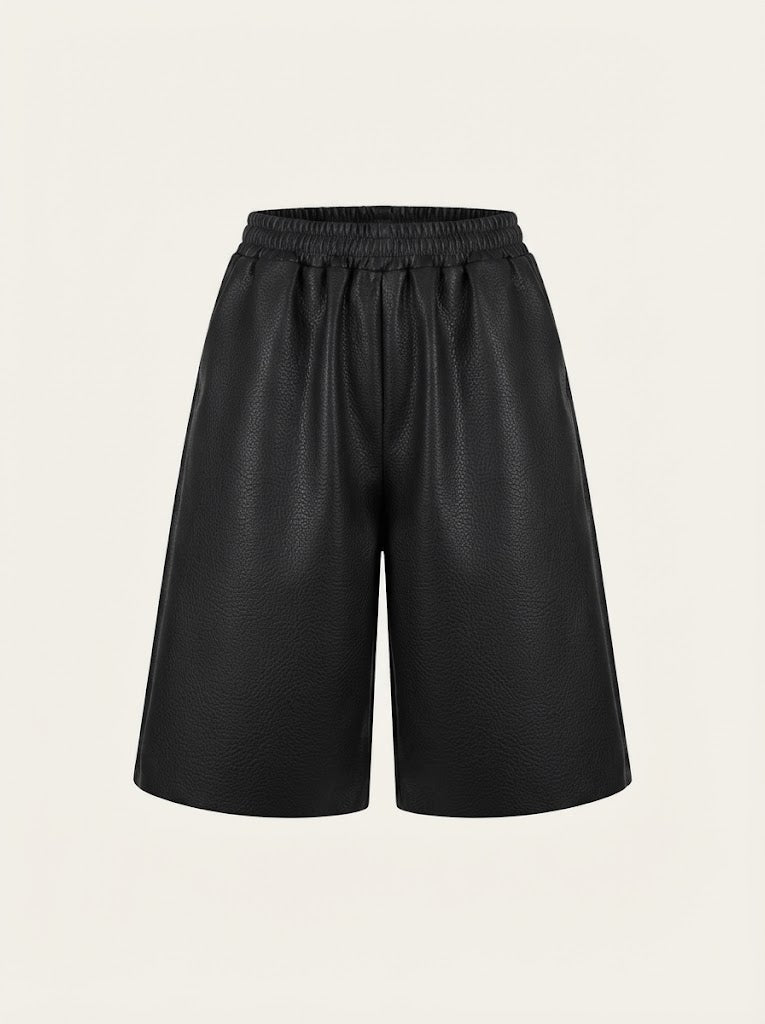 Faux Leather Bermuda Shorts