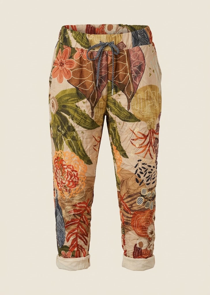 Floral Print Drawstring Jogger Trousers