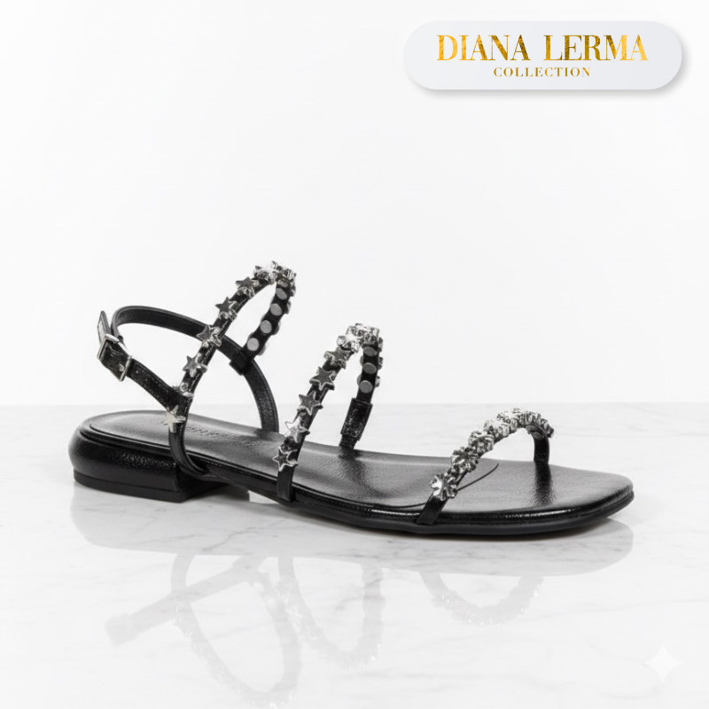 Black Star Studded Sandals