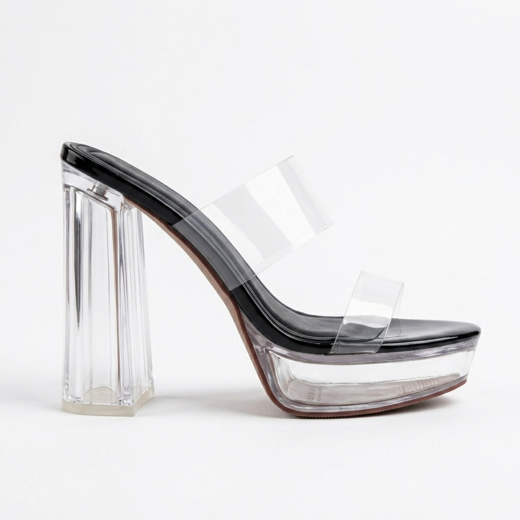 Clear Chunky Heels