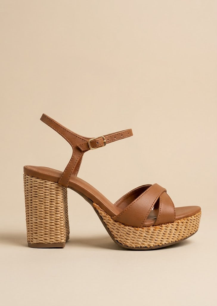 Woven Platform Block Heels
