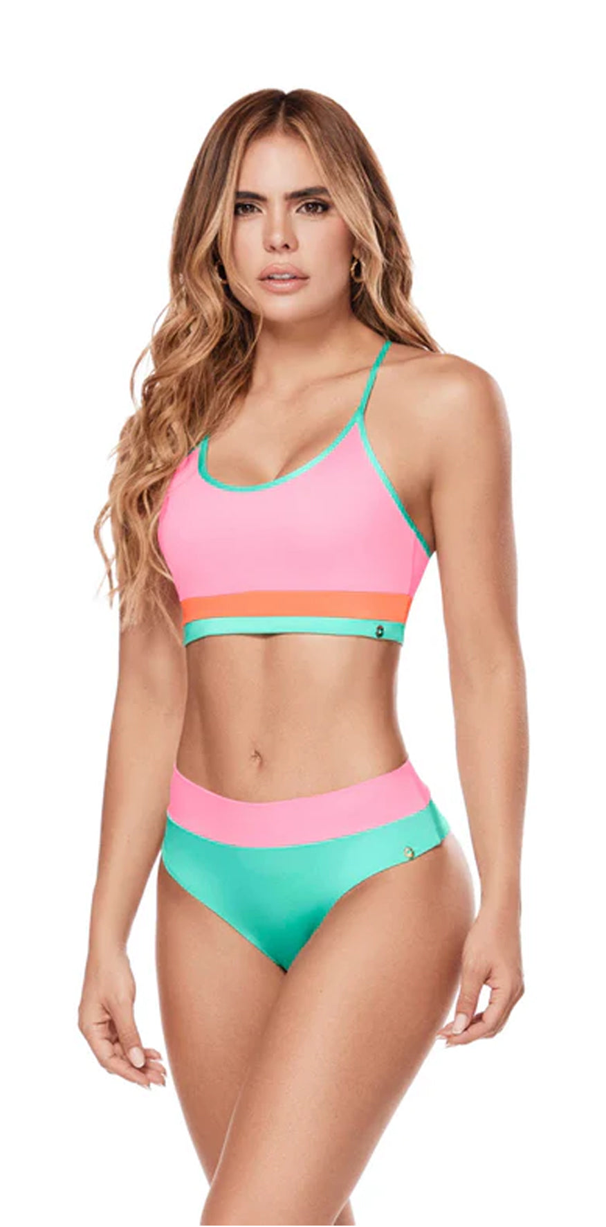 Blue and Pink Bikini Top