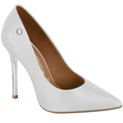 Silver Heel White Shoes