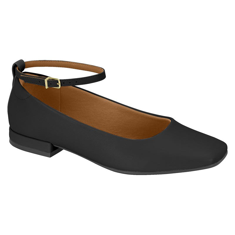 Black Ankle Strap Flats