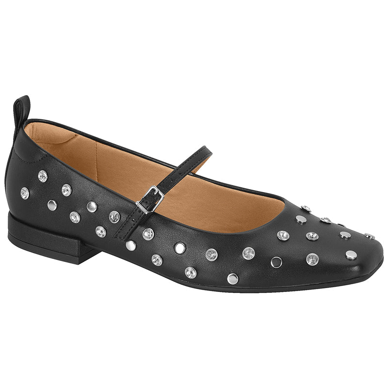 Black Studded Flats