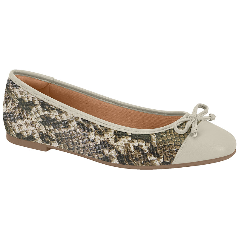 Creme and Animal Print ballerinas