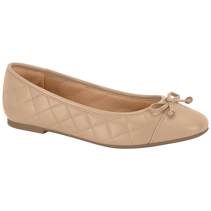 Beige Bow Ballerinas