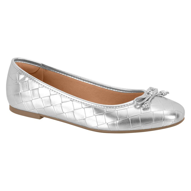 Silver Textured Flats