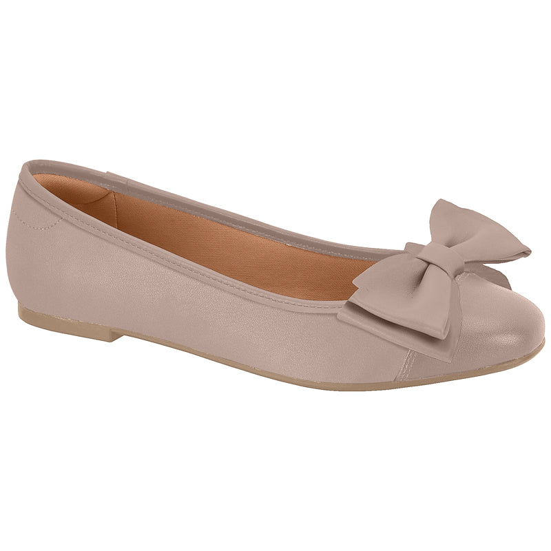 Beige Bow Ballerinas