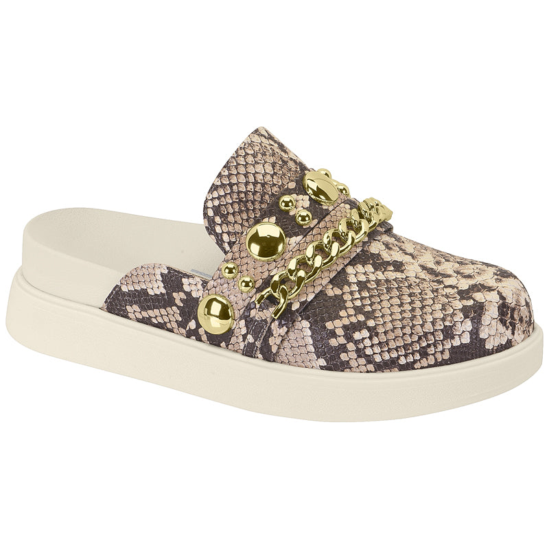 Snake Print White Platform Sandals