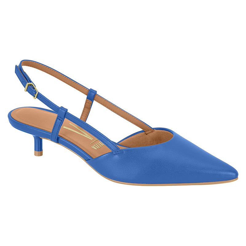 Blue Slingback Kitten Heels